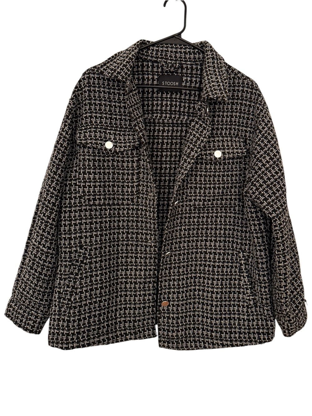 Stoosh Black and White Tweed Blazer Jacket